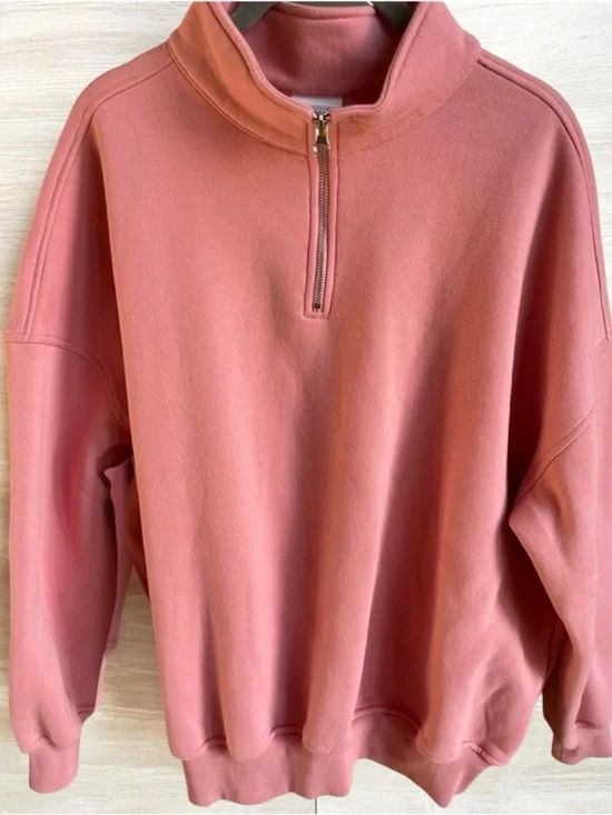 Sunkissed Coconut Quarter Zip Sweatshirt Size Small Ice Cream Pink - Picture 2 of 13